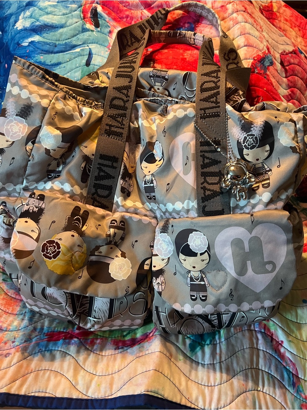Harajuku Lovers Gray and Black tote